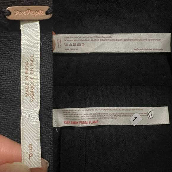 Free People Women's‎ Black Short Sleeves Button Front Blazer Coat Size Small - Picture 9 of 9